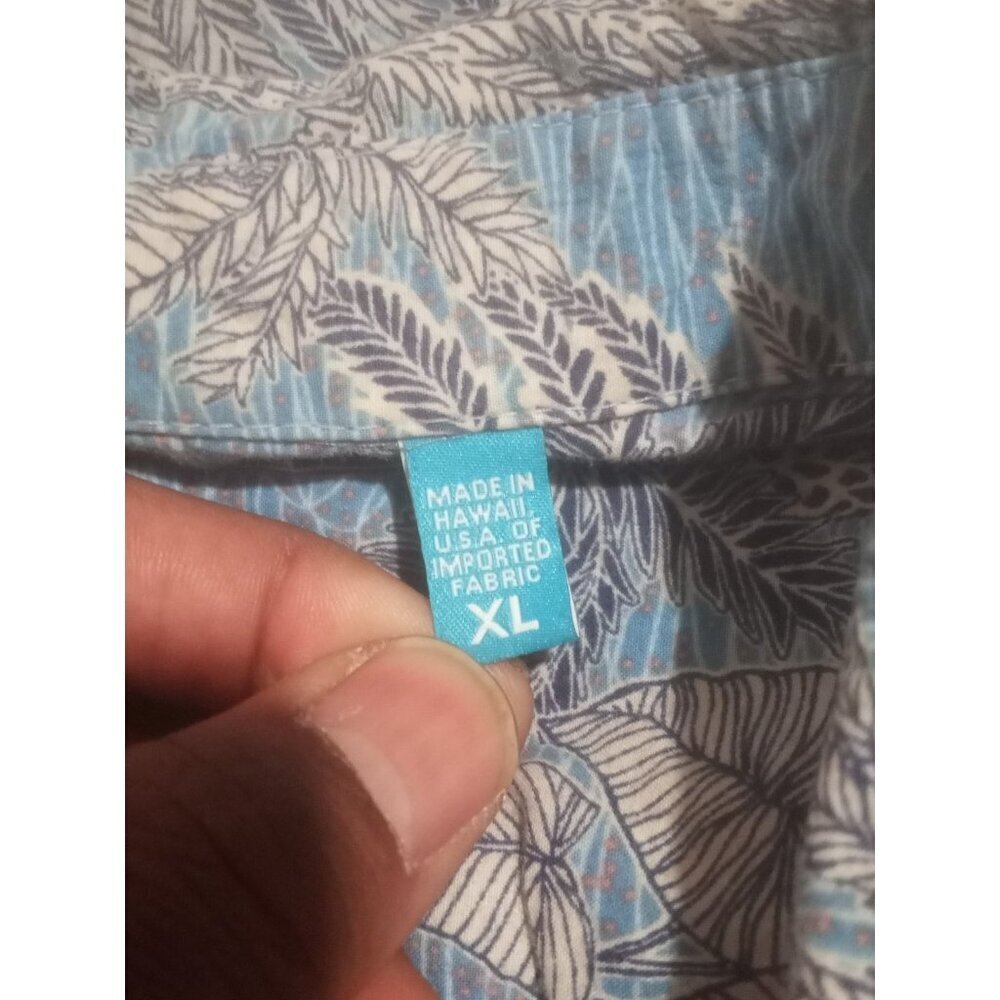 Tori Richard Shirt Men XL Blue Floral Hawaiian Print Button Up Casual Vacation - Picture 9 of 13